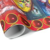 PAPIER CADEAU PÈRE NOËL, FÊTE DE NOËL MUSICALE (Coin rond)