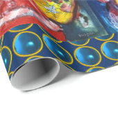 PAPIER CADEAU PÈRE NOËL, FÊTE DE NOËL MUSICALE (Coin rond)