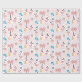 Papier Cadeau Père Noël Flamingo Pattern Amusant rose Tropical N (Plat)