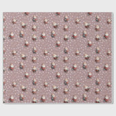 Papier Cadeau Père Noël foot sur fond rose grisâtre (Plat)