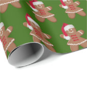 Papier Cadeau Père Noël Gingerbread Cookie Girl (Coin rond)