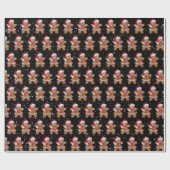 Papier Cadeau Père Noël Gingerbread Cookie Girl with Snowflakes (Plat)