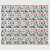 Papier Cadeau Père Noël Gnome (Plat)