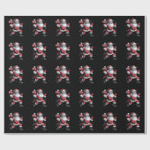 Papier Cadeau Père Noël Jouant au football américain Noël (Plat)