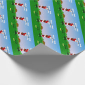 Papier Cadeau Père Noël jouant au golf (Coin)