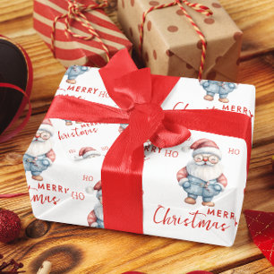 Papier Cadeau Père Noël joyeux Ho Ho Ho Joyeux Noël