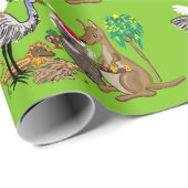 Papier Cadeau Père Noël Koala donne des cadeaux de Noël (Coin rond)