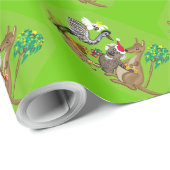 Papier Cadeau Père Noël Koala et les animaux australiens Noël (Coin rond)