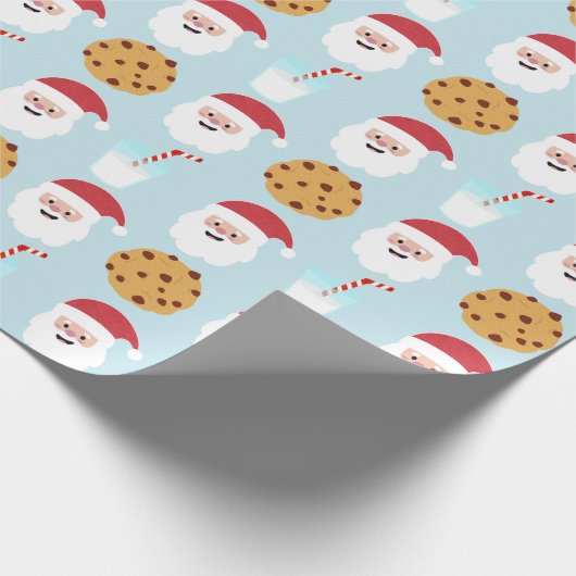 Papier Cadeau Père Noël Lait et biscuits Papier à enveloppement  (Coin)