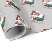Papier Cadeau Père Noël Lit Les Livres Interdits (Coin rond)