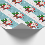 Papier Cadeau Père Noël mignon Avec Texte Personnalisé Noël (Coin)