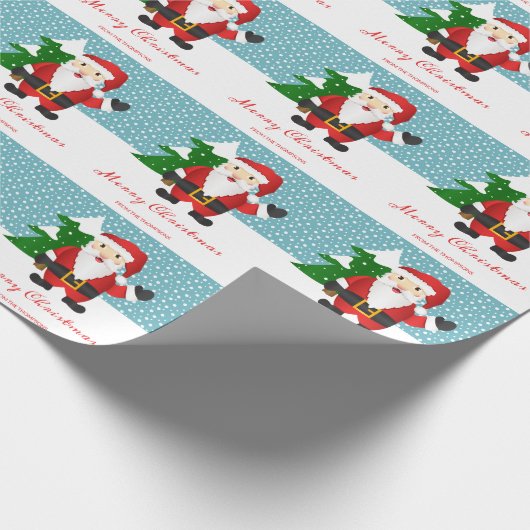 Papier Cadeau Père Noël mignon Avec Texte Personnalisé Noël (Coin)