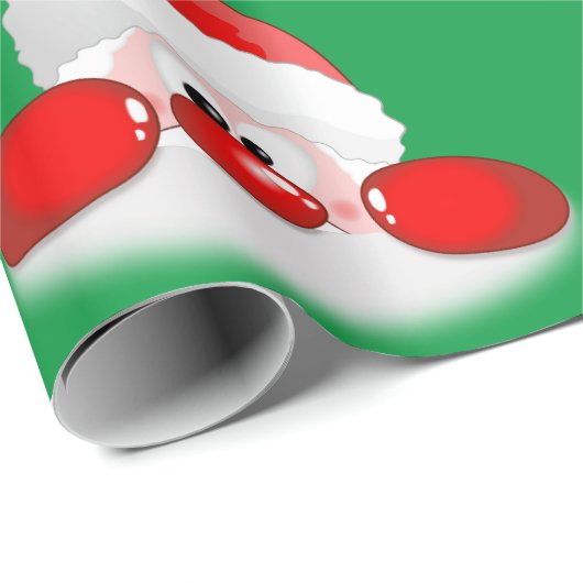 Papier Cadeau Père Noël mignon font face (Coin rond)