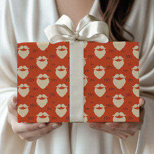 Papier Cadeau Père Noël moderne Ho Ho Ho Noël