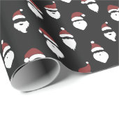 Papier Cadeau Père Noël moderne Silhouette Noir Noël (Coin rond)