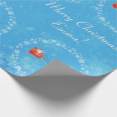 Papier Cadeau Père Noël moderne Unicorn Nom personnalisé Joyeux  (Coin)