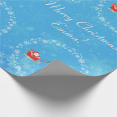 Papier Cadeau Père Noël moderne Unicorn Nom personnalisé Joyeux  (Coin)