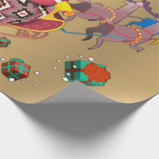 Papier Cadeau Père Noël Noël Joyeux Noël Sleigh Personnaliser (Coin)