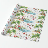 Papier Cadeau Père Noël Noël Pêche en été (Déroulé)