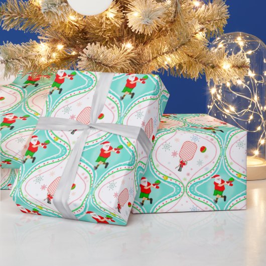 Papier Cadeau Père Noël Noël Pickleball Ogee Motif Wrapper P (Vacances)