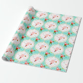 Papier Cadeau Père Noël Noël Pickleball Ogee Motif Wrapper P (Déroulé)