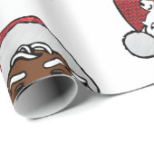 Papier Cadeau Père Noël noir à paillettes (Coin rond)