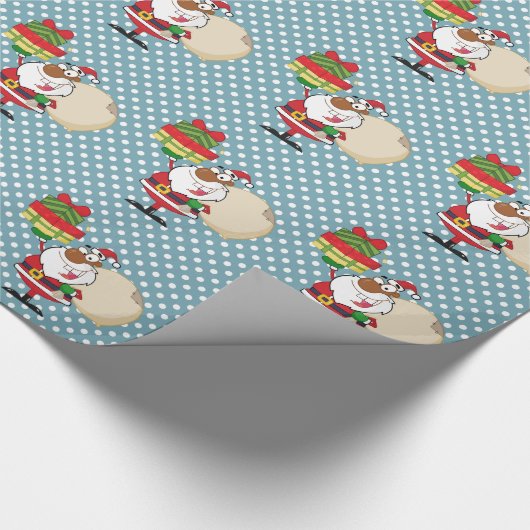 Papier Cadeau Père Noël noir avec des cadeaux (Coin)