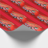 Papier Cadeau Père Noël noir dans une Corvette ! (Coin)