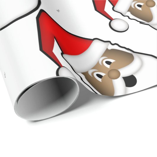 Papier Cadeau Père Noël noir gai (Coin rond)