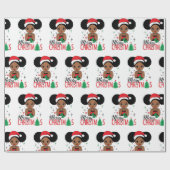 Papier Cadeau Père Noël Noir, Noël Melanin, Vilain Noël (Plat)