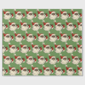 Papier Cadeau Père Noël noir vintage (Plat)