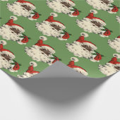 Papier Cadeau Père Noël noir vintage (Coin)