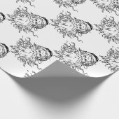 Papier Cadeau Père Noël noire et blanche à l'ancienne (Coin)