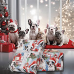 Papier Cadeau Père Noël Paws Christmas Wrap Frenchie Edition<br><div class="desc">Préparez-vous à une fête française festive avec notre collection "Père Noël Paws Christmas Wrap". Ces papiers d'emballage charmants présentent de adorables chiots français Bulldog portant des chapeaux de Père Noël, étalant les vacances applaudissent un cadeau à la fois. Envelopper vos cadeaux avec un style français adorable et rendre cette saison...</div>