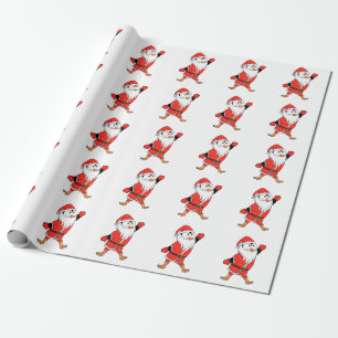 Papier Cadeau Père Noël Penguin Prêt pour Noël