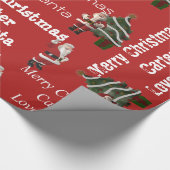 Papier Cadeau Père Noël personnalisé rouge de Noël (Coin)
