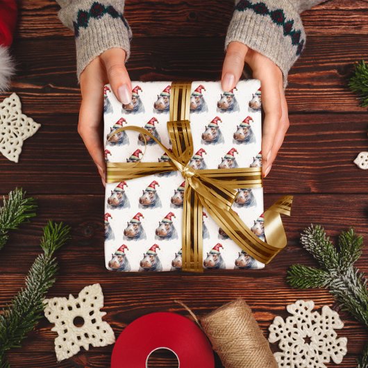 Papier Cadeau Père Noël Petit Hippo