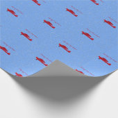 Papier Cadeau Père Noël Pôle Nord Avion Rouge neige Noël (Coin)