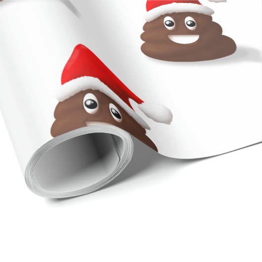 Papier cadeau père Noël Poo Emoji (Coin rond)