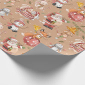 Papier Cadeau Père Noël Rabbit Fox Noël Vacances d'hiver Motif (Coin)