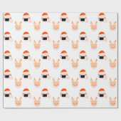 Papier Cadeau Père Noël Reindeer avec masque blanc (Plat)