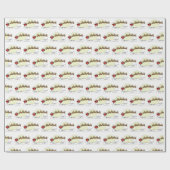 Papier Cadeau Père Noël Reindeer Sur La Neige Couverte Ville Lt  (Plat)