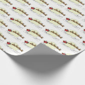 Papier Cadeau Père Noël Reindeer Sur La Neige Couverte Ville Lt  (Coin)