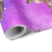 Papier Cadeau père Noël Reindeer sur le feuillet d'enveloppement (Coin rond)