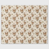 Papier Cadeau Père Noël Retro Gold (Plat)