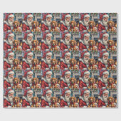 Papier Cadeau Père Noël Rhodesian Ridgeback Art de Noël (Plat)