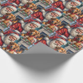 Papier Cadeau Père Noël Rhodesian Ridgeback Art de Noël (Coin)