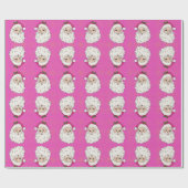 Papier Cadeau Père Noël rose chaud (Plat)