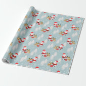 Papier Cadeau Père Noël Rudolph et Pine Trees (Déroulé)