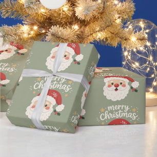 Papier Cadeau Père Noël scandinave fantaisiste Joyeux Noël
